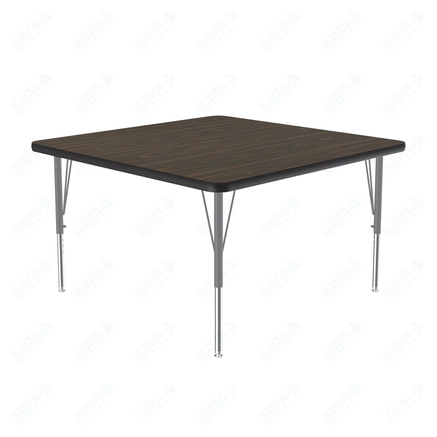 Correll Square Commercial Laminate Top Activity Tables 48"W x 48"L x 19 - 29"H Adjustable Height (COR - A4848TF - SQ - XX) - SchoolOutlet