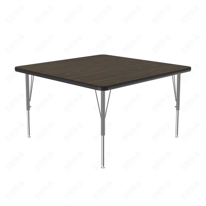 Correll Square Commercial Laminate Top Activity Tables 48"W x 48"L x 19 - 29"H Adjustable Height (COR - A4848TF - SQ - XX) - SchoolOutlet