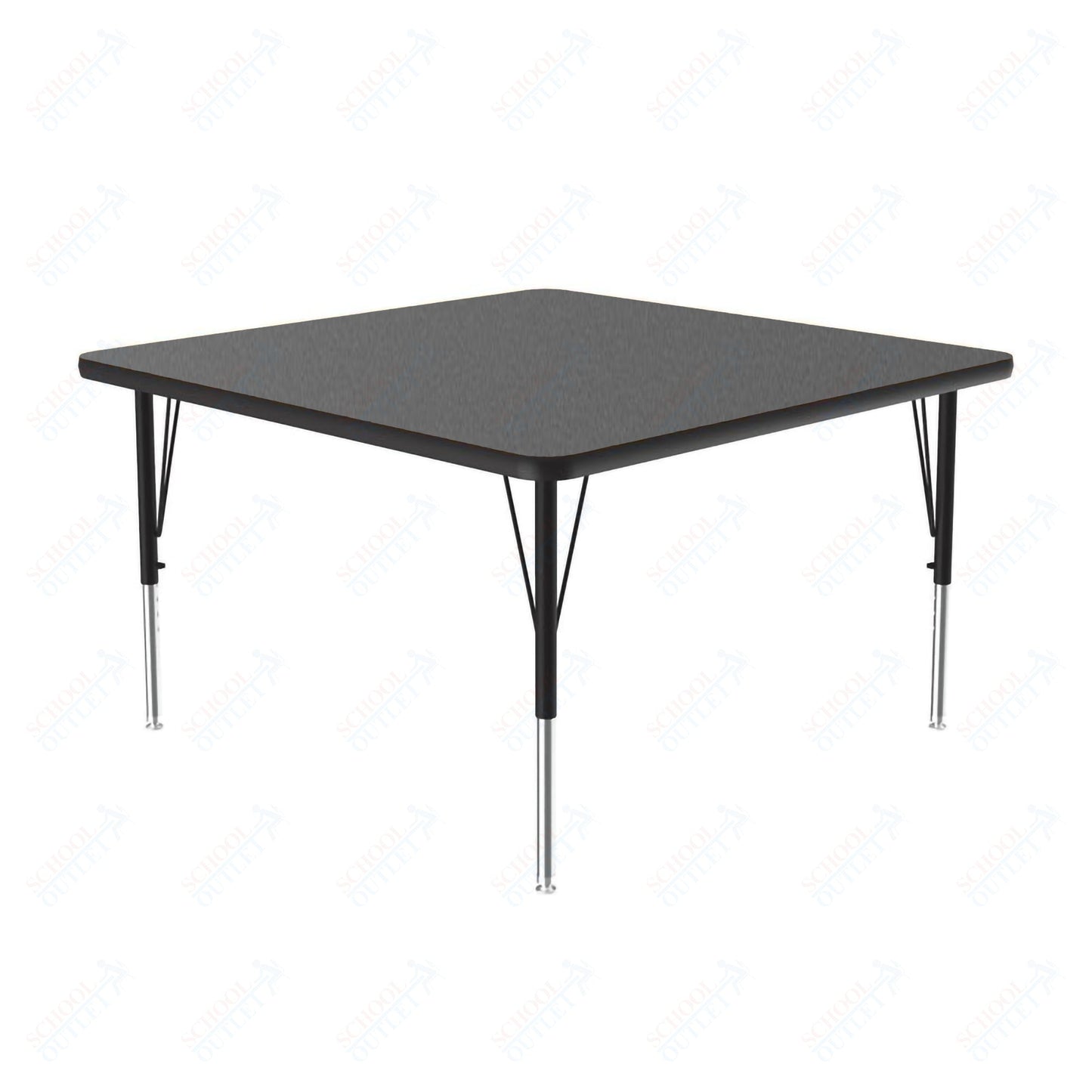 Correll Square Commercial Laminate Top Activity Tables 48"W x 48"L x 19 - 29"H Adjustable Height (COR - A4848TF - SQ - XX) - SchoolOutlet