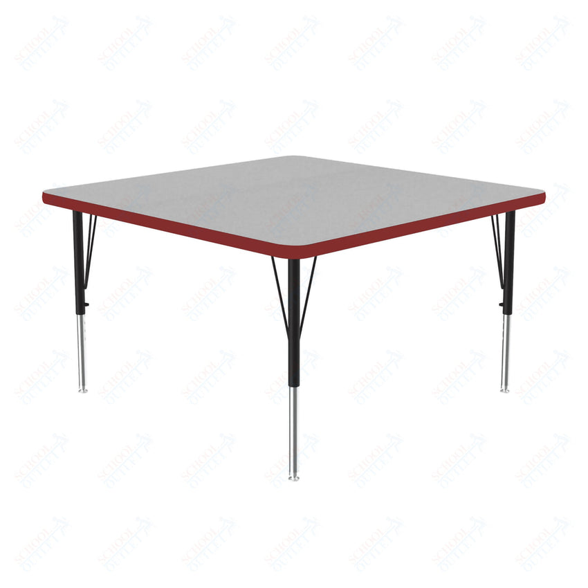 Correll Square Commercial Laminate Top Activity Tables 48"W x 48"L x 19 - 29"H Adjustable Height (COR - A4848TF - SQ - XX) - SchoolOutlet