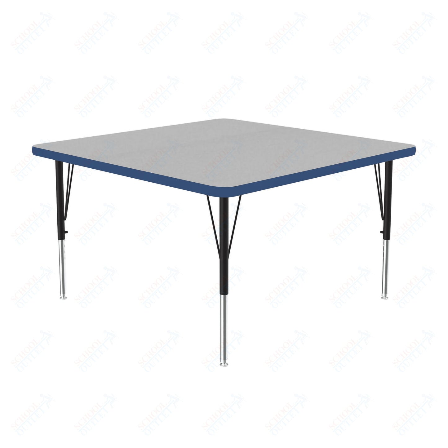Correll Square Commercial Laminate Top Activity Tables 48"W x 48"L x 19 - 29"H Adjustable Height (COR - A4848TF - SQ - XX) - SchoolOutlet