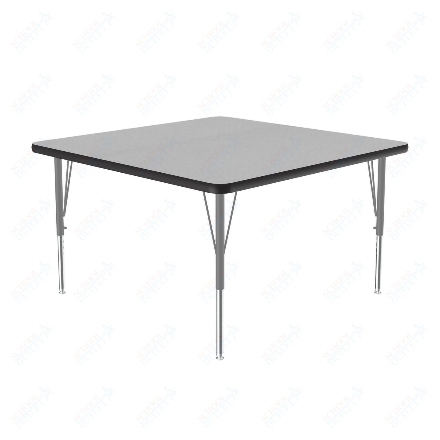 Correll Square Commercial Laminate Top Activity Tables 48"W x 48"L x 19 - 29"H Adjustable Height (COR - A4848TF - SQ - XX) - SchoolOutlet
