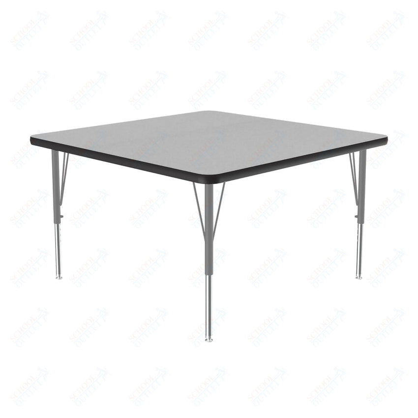 Correll Square Commercial Laminate Top Activity Tables 48"W x 48"L x 19 - 29"H Adjustable Height (COR - A4848TF - SQ - XX) - SchoolOutlet