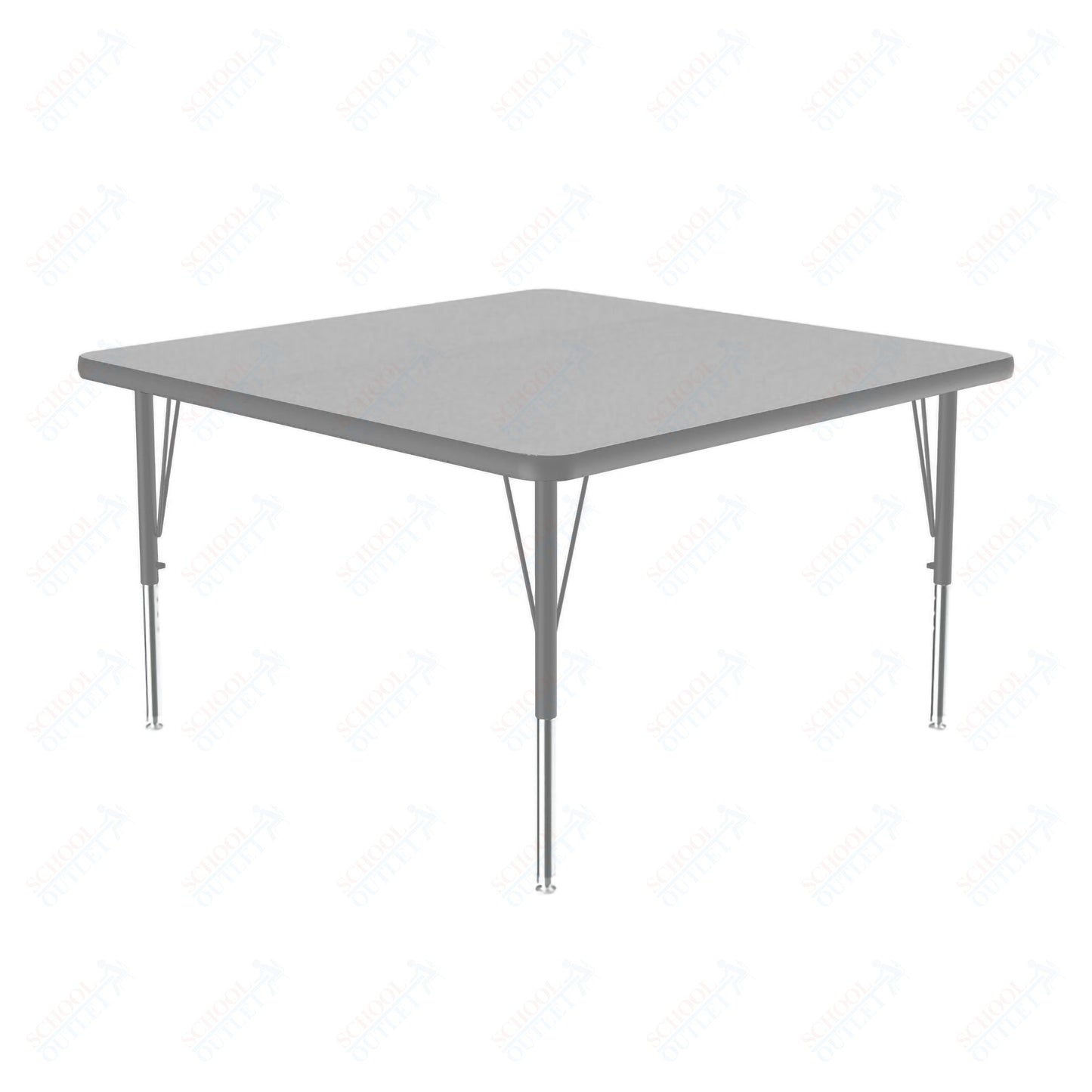 Correll Square Commercial Laminate Top Activity Tables 48"W x 48"L x 19 - 29"H Adjustable Height (COR - A4848TF - SQ - XX) - SchoolOutlet