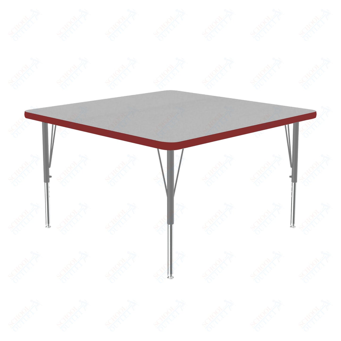 Correll Square Commercial Laminate Top Activity Tables 48"W x 48"L x 19 - 29"H Adjustable Height (COR - A4848TF - SQ - XX) - SchoolOutlet