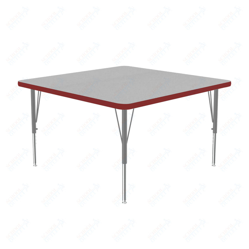 Correll Square Commercial Laminate Top Activity Tables 48"W x 48"L x 19 - 29"H Adjustable Height (COR - A4848TF - SQ - XX) - SchoolOutlet