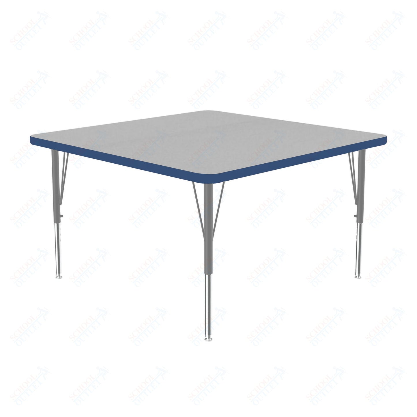 Correll Square Commercial Laminate Top Activity Tables 48"W x 48"L x 19 - 29"H Adjustable Height (COR - A4848TF - SQ - XX) - SchoolOutlet