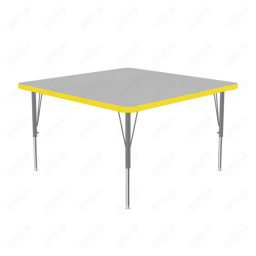 Correll Square Commercial Laminate Top Activity Tables 48"W x 48"L x 19 - 29"H Adjustable Height (COR - A4848TF - SQ - XX) - SchoolOutlet
