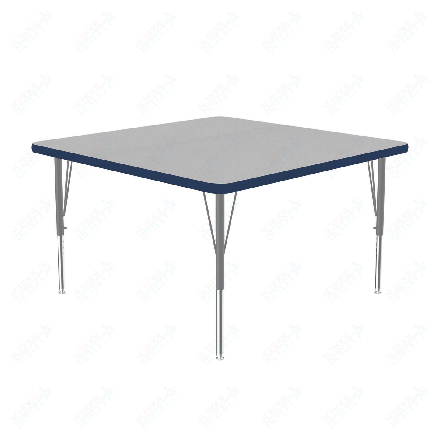 Correll Square Commercial Laminate Top Activity Tables 48"W x 48"L x 19 - 29"H Adjustable Height (COR - A4848TF - SQ - XX) - SchoolOutlet