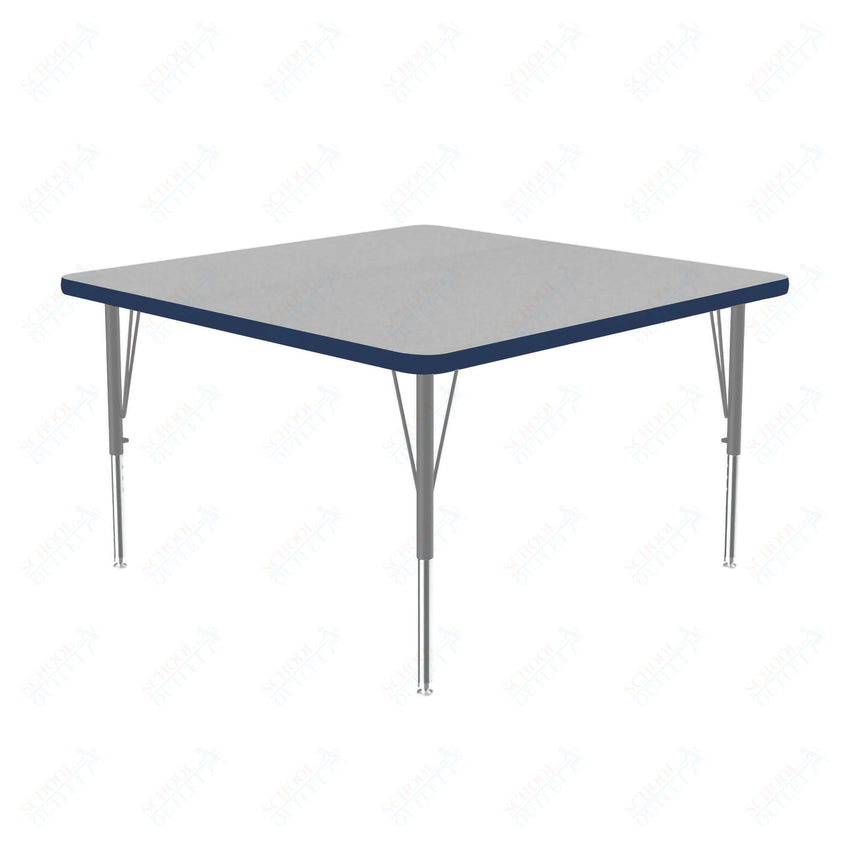 Correll Square Commercial Laminate Top Activity Tables 48"W x 48"L x 19 - 29"H Adjustable Height (COR - A4848TF - SQ - XX) - SchoolOutlet