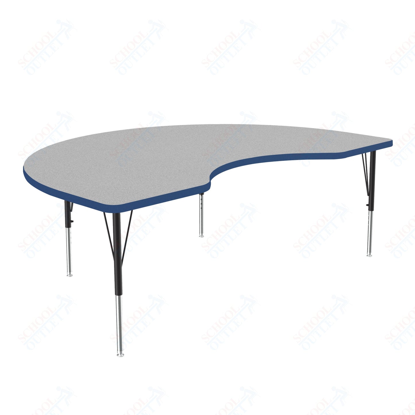 Correll Kidney Deluxe High - Pressure Top Activity Tables 48"W x 72"L x 19 - 29"H Adjustable Height (COR - A4872 - KID - XX) - SchoolOutlet