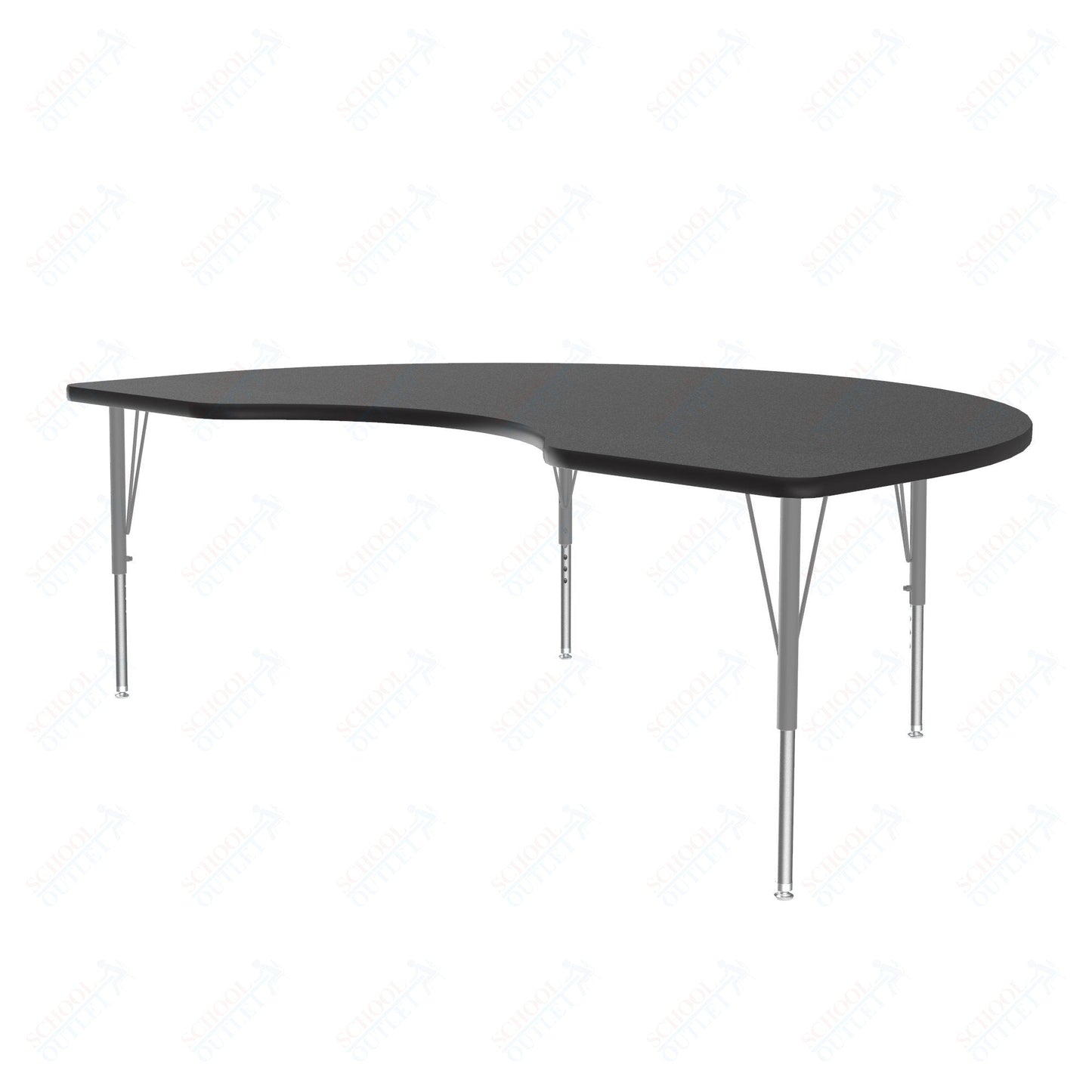 Correll Kidney Commercial Laminate Top Activity Tables 48"W x 72"L x 19 - 29"H Adjustable Height (COR - A4872TF - KID - XX) - SchoolOutlet