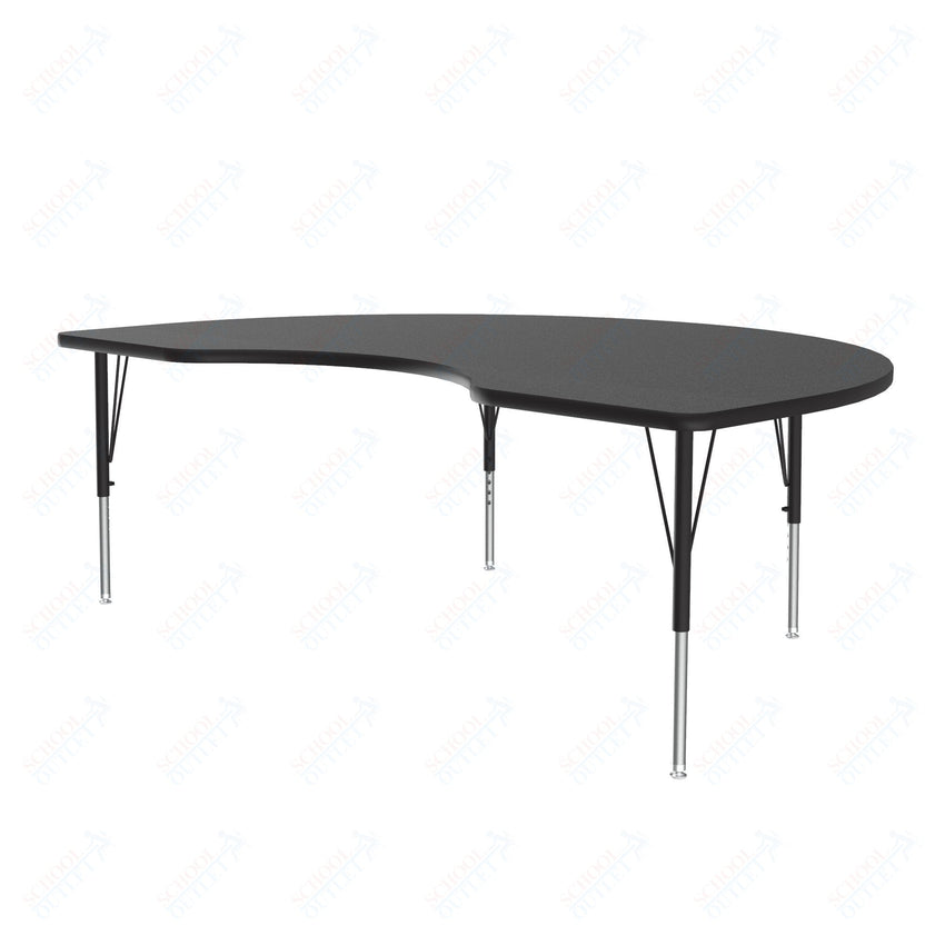 Correll Kidney Commercial Laminate Top Activity Tables 48"W x 72"L x 19 - 29"H Adjustable Height (COR - A4872TF - KID - XX) - SchoolOutlet