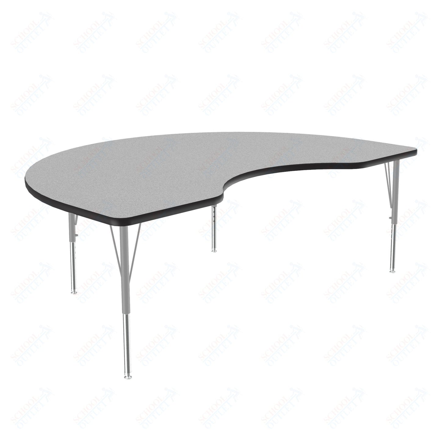 Correll Kidney Commercial Laminate Top Activity Tables 48"W x 72"L x 19 - 29"H Adjustable Height (COR - A4872TF - KID - XX) - SchoolOutlet