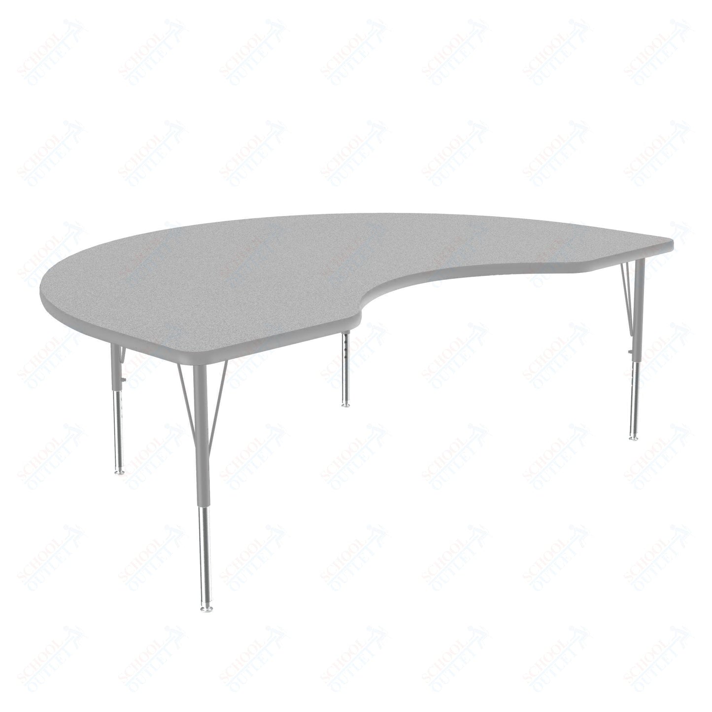 Correll Kidney Commercial Laminate Top Activity Tables 48"W x 72"L x 19 - 29"H Adjustable Height (COR - A4872TF - KID - XX) - SchoolOutlet