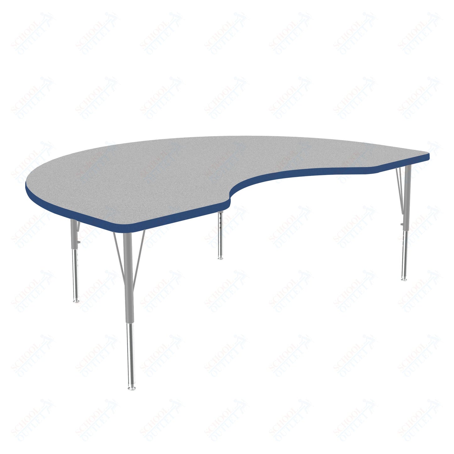Correll Kidney Commercial Laminate Top Activity Tables 48"W x 72"L x 19 - 29"H Adjustable Height (COR - A4872TF - KID - XX) - SchoolOutlet