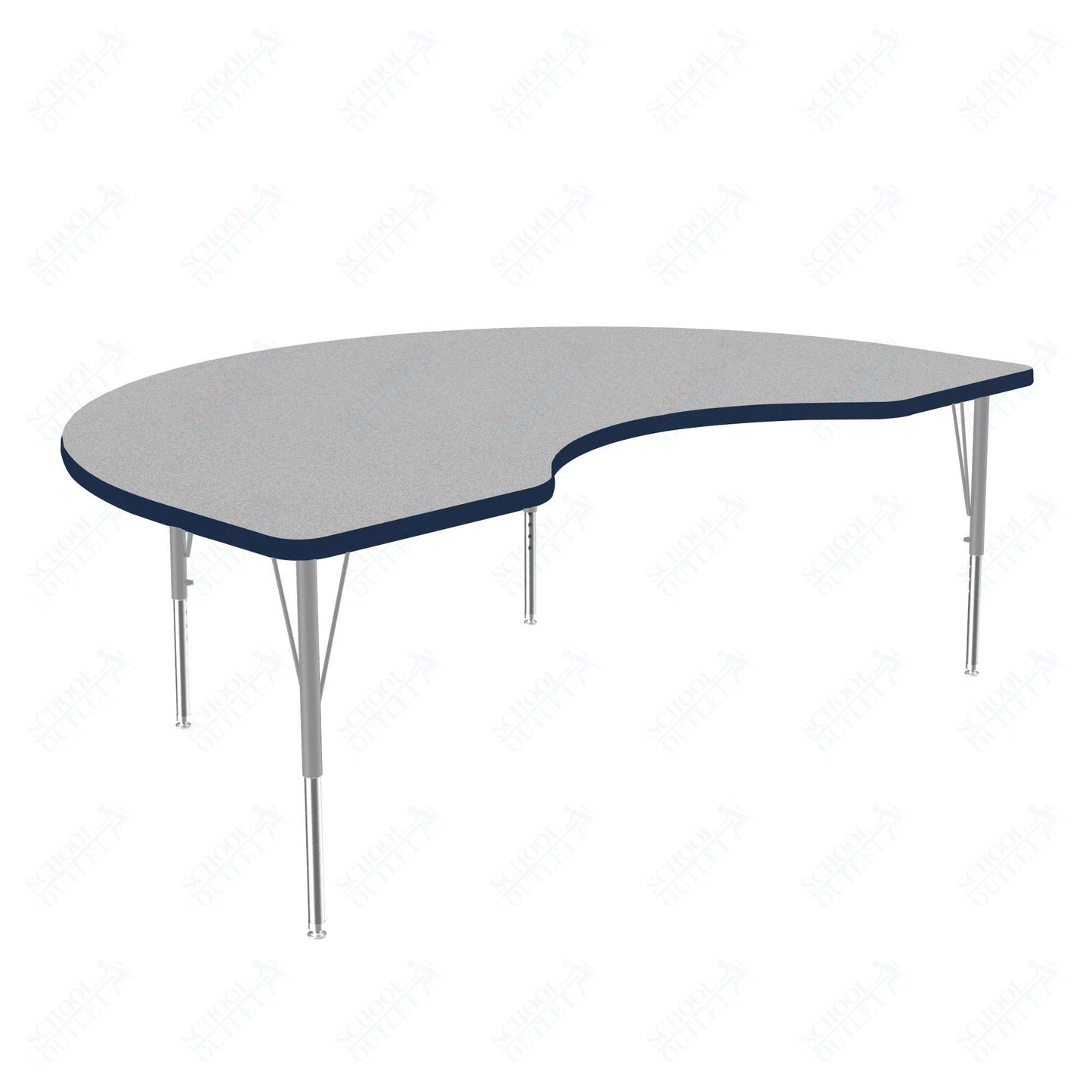 Correll Kidney Commercial Laminate Top Activity Tables 48"W x 72"L x 19 - 29"H Adjustable Height (COR - A4872TF - KID - XX) - SchoolOutlet