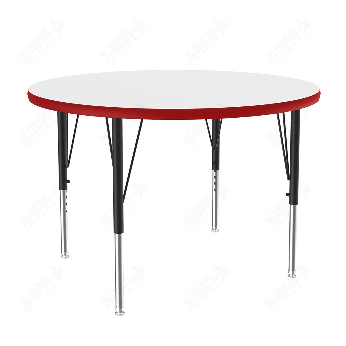 Correll Round Markerboard - Dry Erase Deluxe High Pressure Top - Activity Tables 48"W x 48"L x 19 - 29"H Adjustable Height (COR - A48DE - RND - XX) - SchoolOutlet