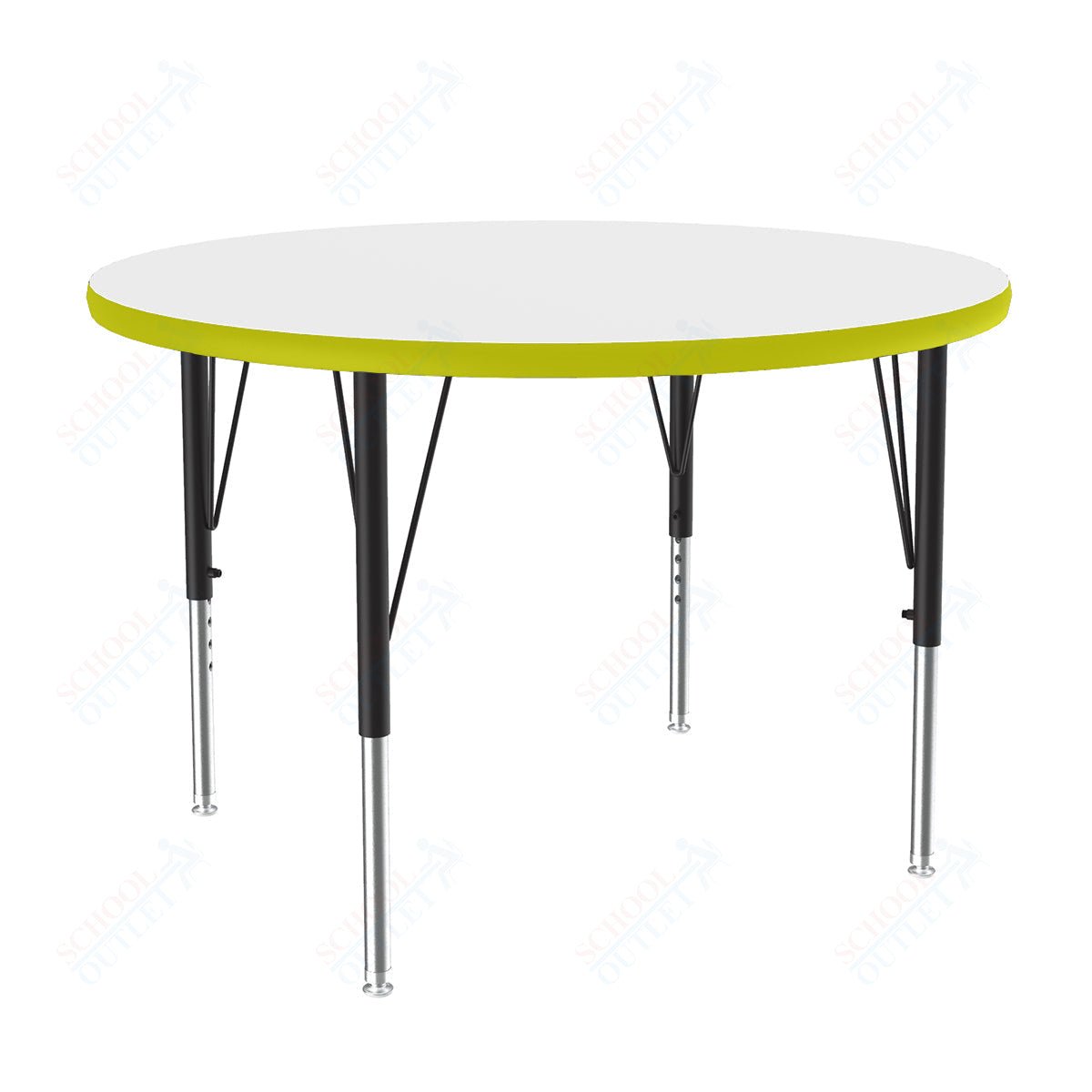 Correll Round Markerboard - Dry Erase Deluxe High Pressure Top - Activity Tables 48"W x 48"L x 19 - 29"H Adjustable Height (COR - A48DE - RND - XX) - SchoolOutlet