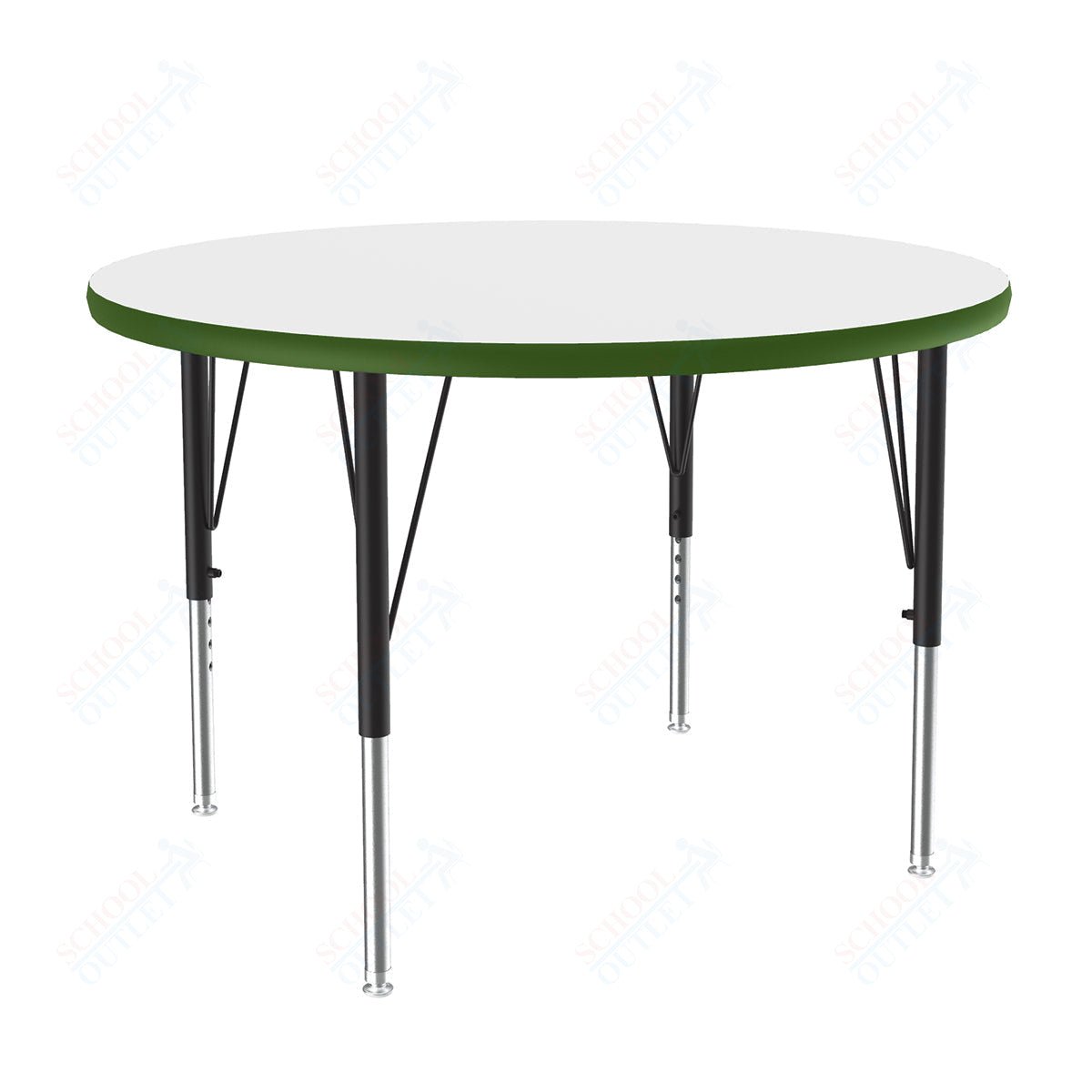 Correll Round Markerboard - Dry Erase Deluxe High Pressure Top - Activity Tables 48"W x 48"L x 19 - 29"H Adjustable Height (COR - A48DE - RND - XX) - SchoolOutlet