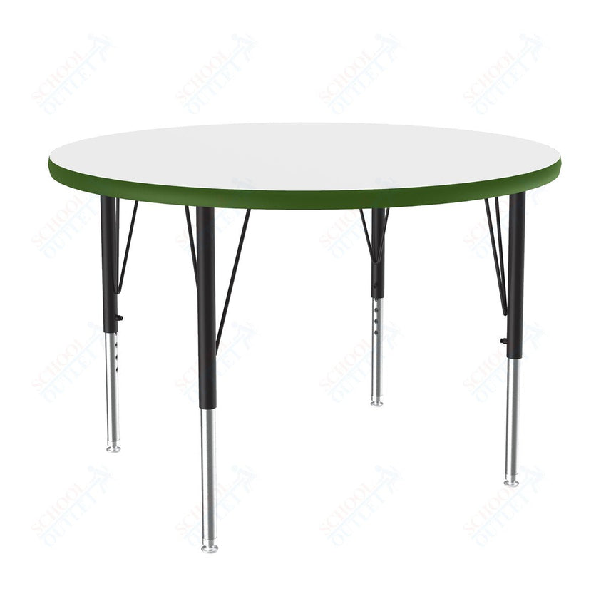 Correll Round Markerboard - Dry Erase Deluxe High Pressure Top - Activity Tables 48"W x 48"L x 19 - 29"H Adjustable Height (COR - A48DE - RND - XX) - SchoolOutlet