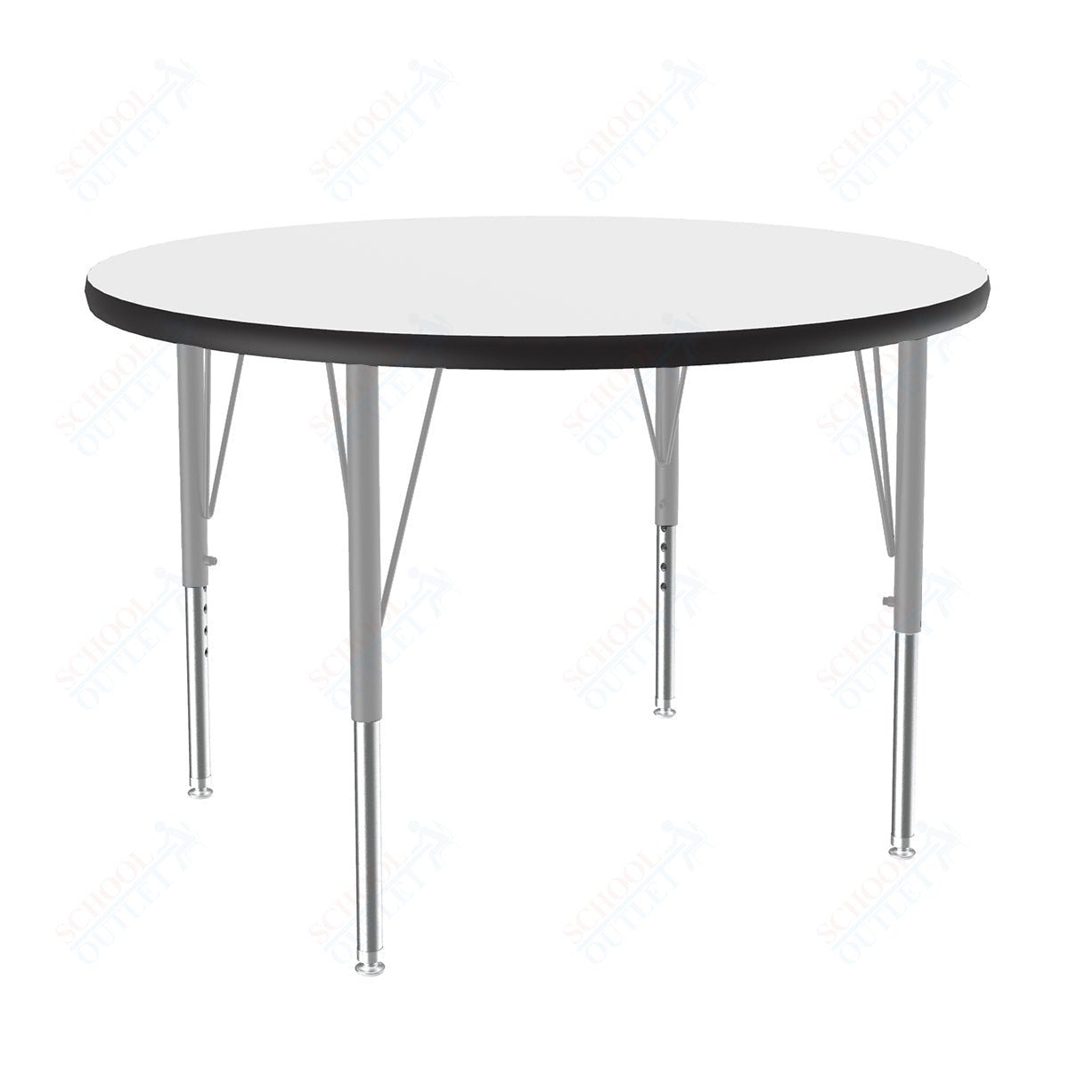 Correll Round Markerboard - Dry Erase Deluxe High Pressure Top - Activity Tables 48"W x 48"L x 19 - 29"H Adjustable Height (COR - A48DE - RND - XX) - SchoolOutlet