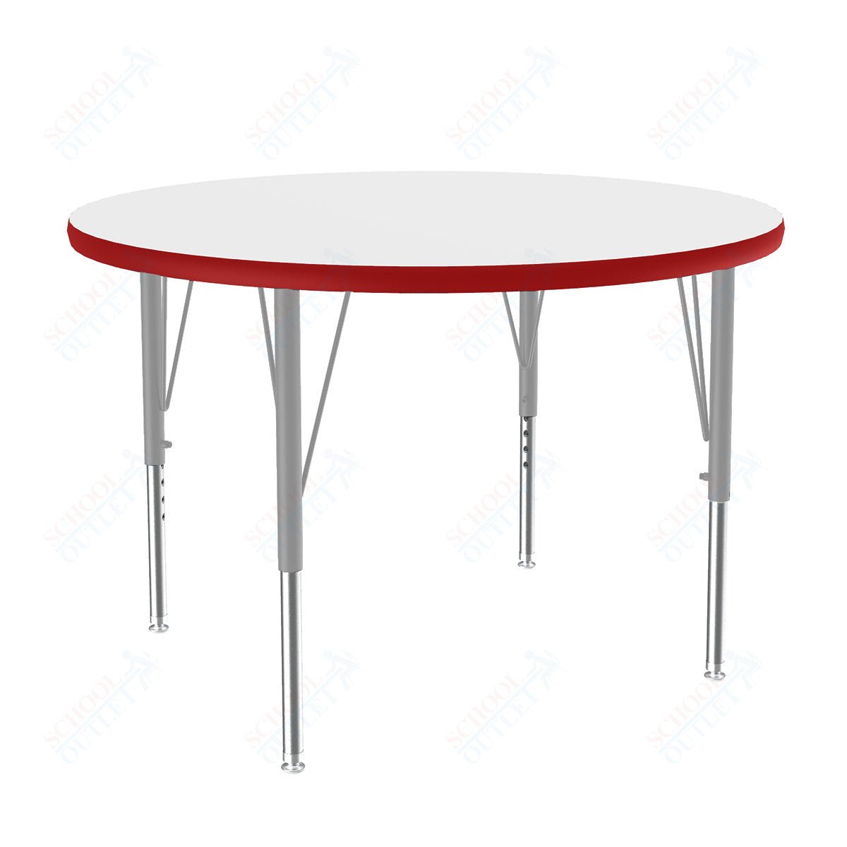 Correll Round Markerboard - Dry Erase Deluxe High Pressure Top - Activity Tables 48"W x 48"L x 19 - 29"H Adjustable Height (COR - A48DE - RND - XX) - SchoolOutlet