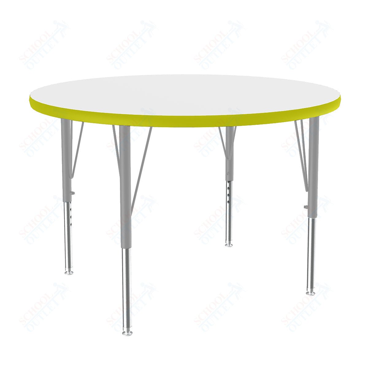 Correll Round Markerboard - Dry Erase Deluxe High Pressure Top - Activity Tables 48"W x 48"L x 19 - 29"H Adjustable Height (COR - A48DE - RND - XX) - SchoolOutlet