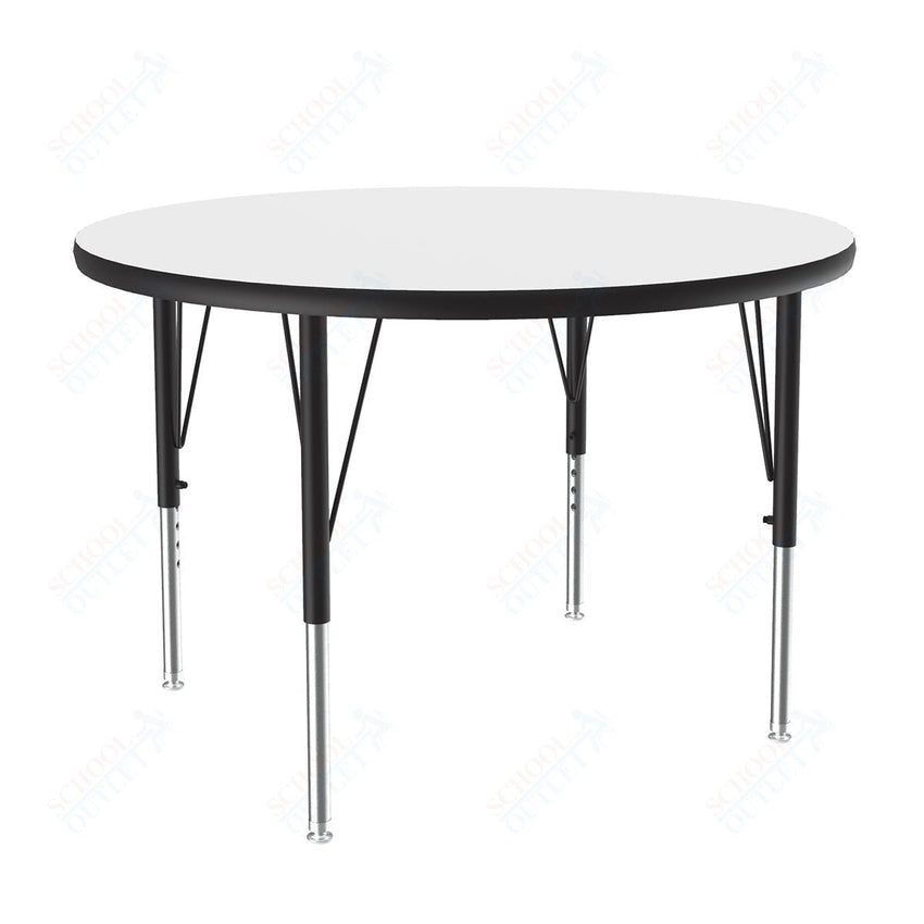 Correll Round Markerboard - Dry Erase Deluxe High Pressure Top - Activity Tables 48"W x 48"L x 19 - 29"H Adjustable Height (COR - A48DE - RND - XX) - SchoolOutlet