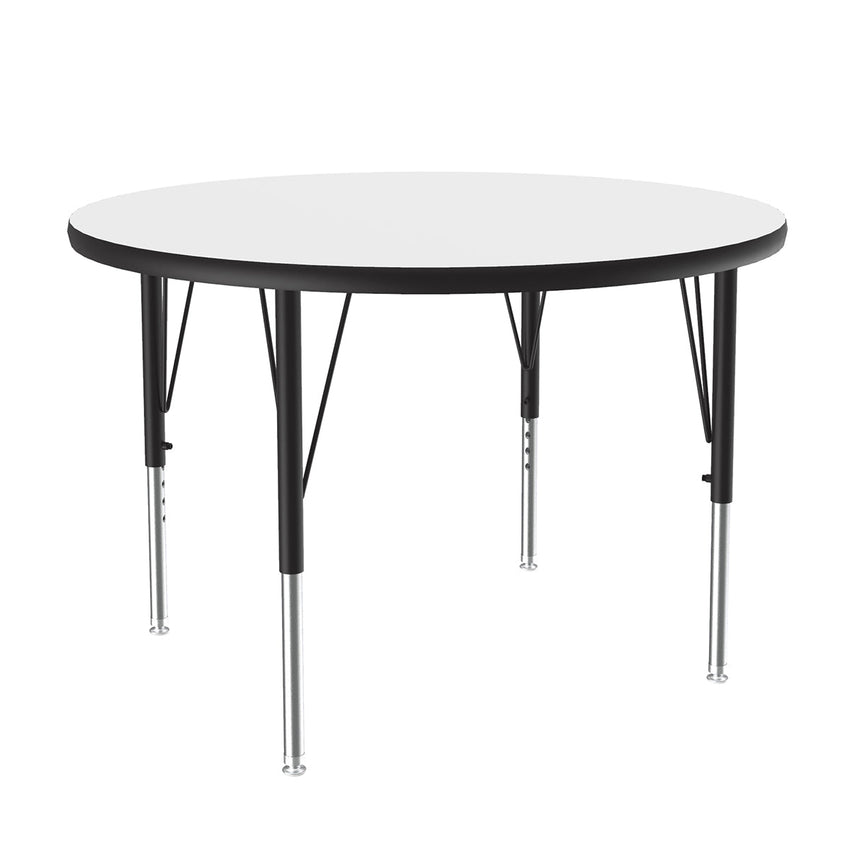 Correll Round Markerboard - Dry Erase Deluxe High Pressure Top - Activity Tables 48"W x 48"L x 19 - 29"H Adjustable Height (COR - A48DE - RND - XX) - SchoolOutlet