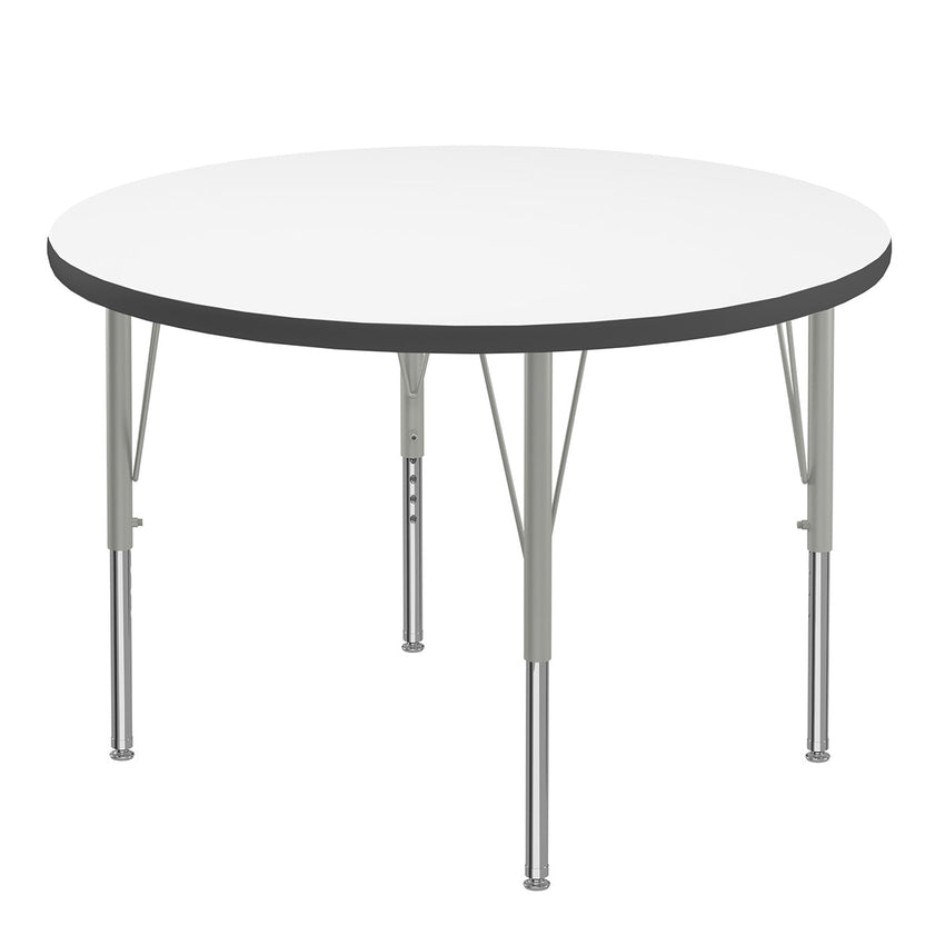 Correll Round Markerboard - Dry Erase Deluxe High Pressure Top - Activity Tables 48"W x 48"L x 19 - 29"H Adjustable Height (COR - A48DE - RND - XX) - SchoolOutlet