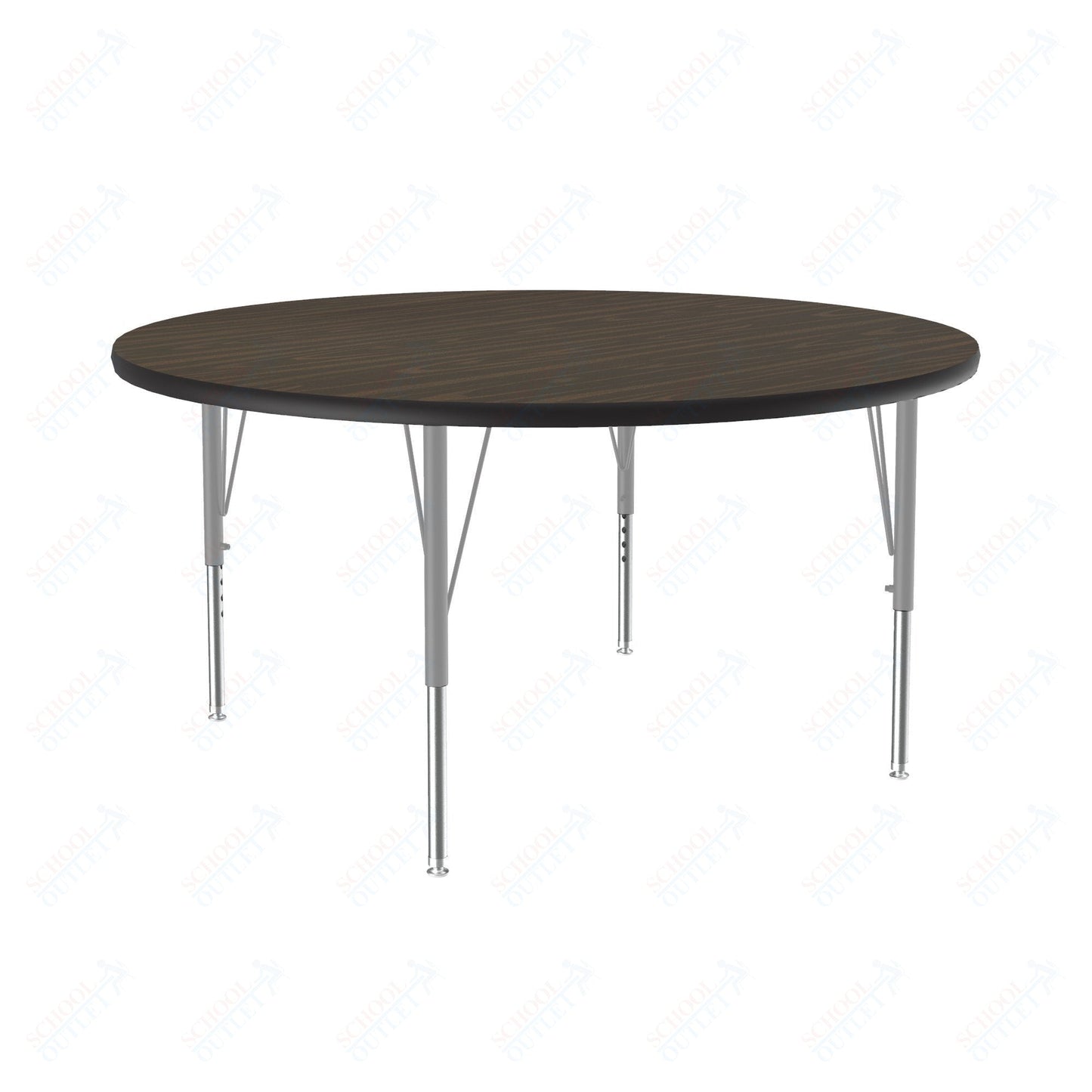 Correll Round Commercial Laminate Top Activity Tables 48"W x 48"L x 19 - 29"H Adjustable Height (COR - A48TF - RND - XX) - SchoolOutlet