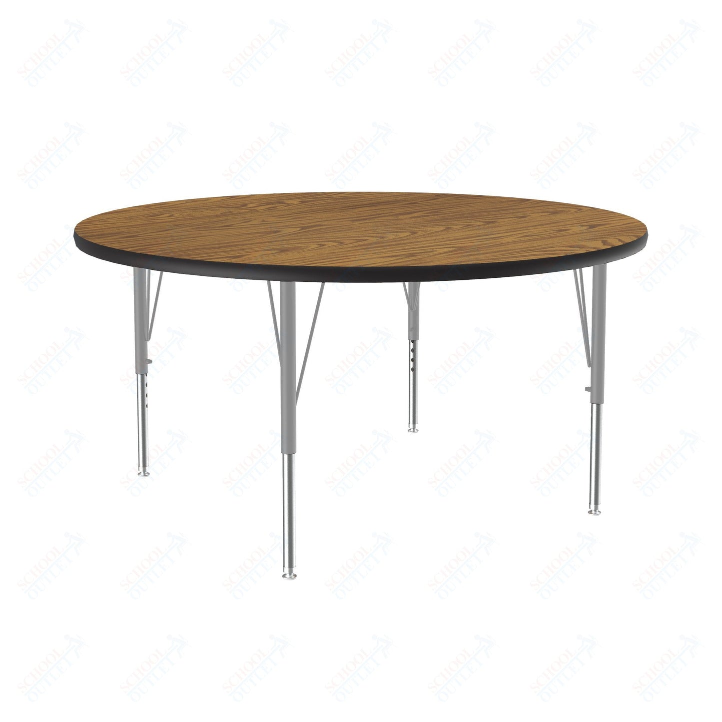 Correll Round Commercial Laminate Top Activity Tables 48"W x 48"L x 19 - 29"H Adjustable Height (COR - A48TF - RND - XX) - SchoolOutlet