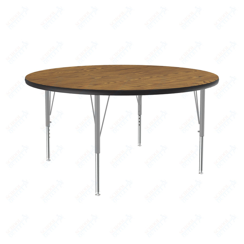 Correll Round Commercial Laminate Top Activity Tables 48"W x 48"L x 19 - 29"H Adjustable Height (COR - A48TF - RND - XX) - SchoolOutlet
