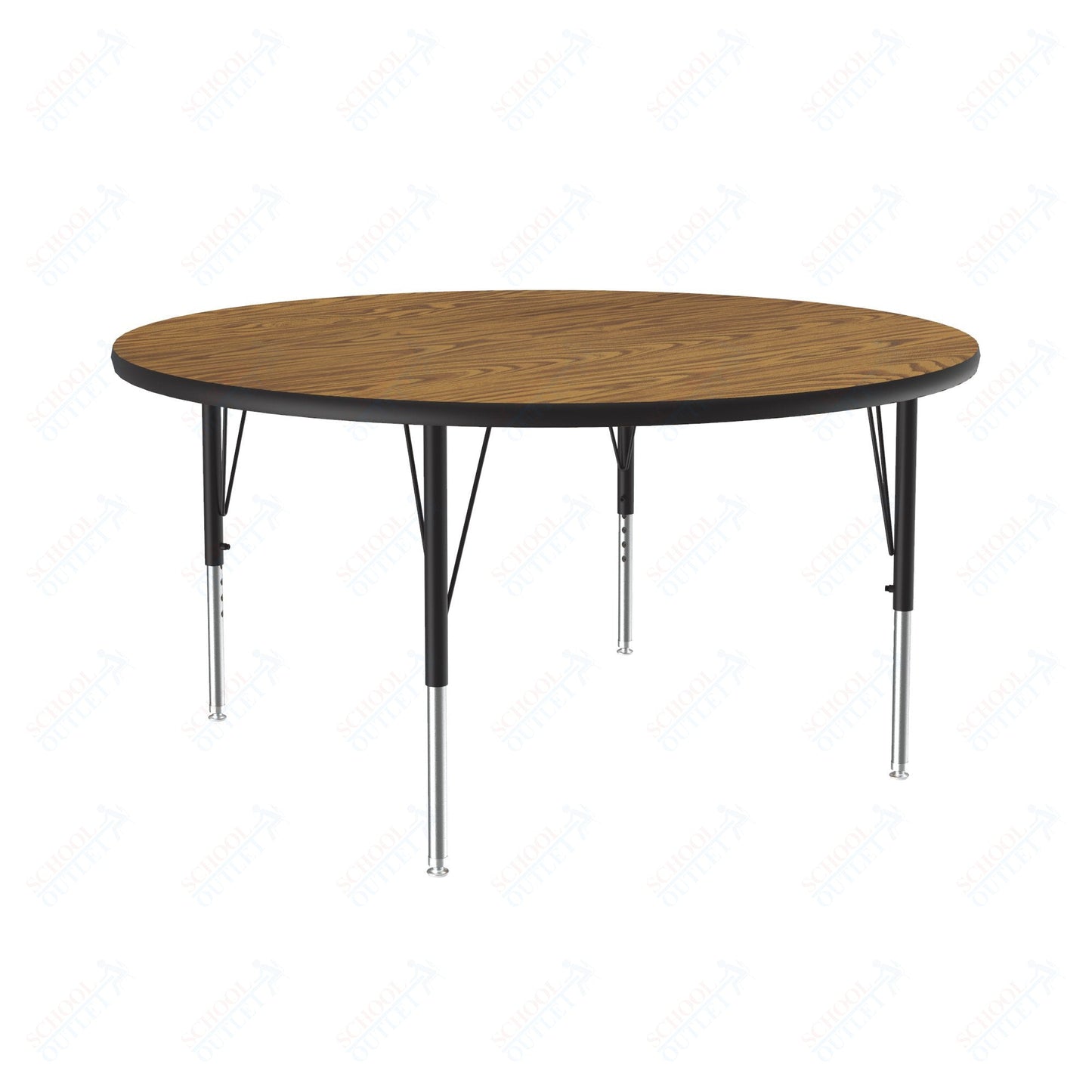 Correll Round Commercial Laminate Top Activity Tables 48"W x 48"L x 19 - 29"H Adjustable Height (COR - A48TF - RND - XX) - SchoolOutlet