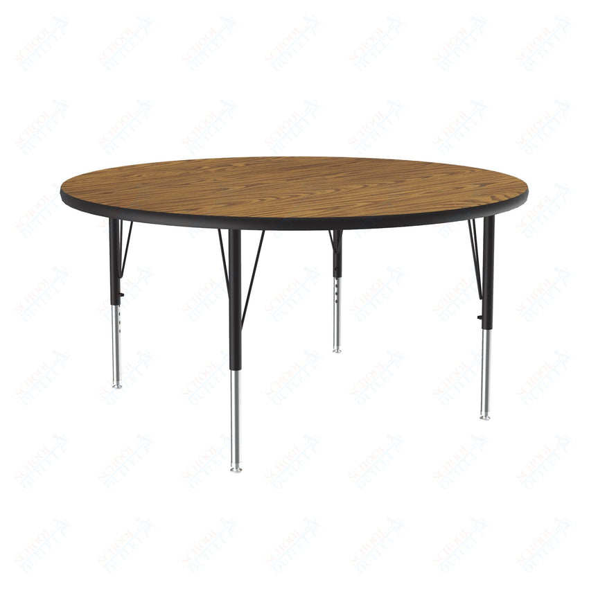 Correll Round Commercial Laminate Top Activity Tables 48"W x 48"L x 19 - 29"H Adjustable Height (COR - A48TF - RND - XX) - SchoolOutlet