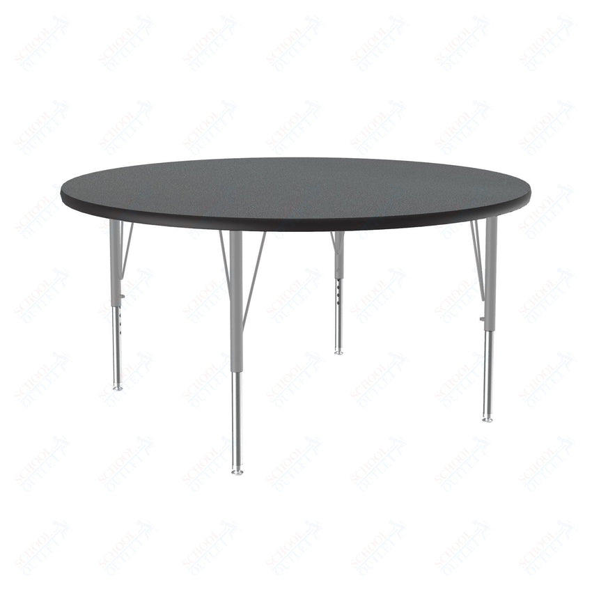 Correll Round Commercial Laminate Top Activity Tables 48"W x 48"L x 19 - 29"H Adjustable Height (COR - A48TF - RND - XX) - SchoolOutlet