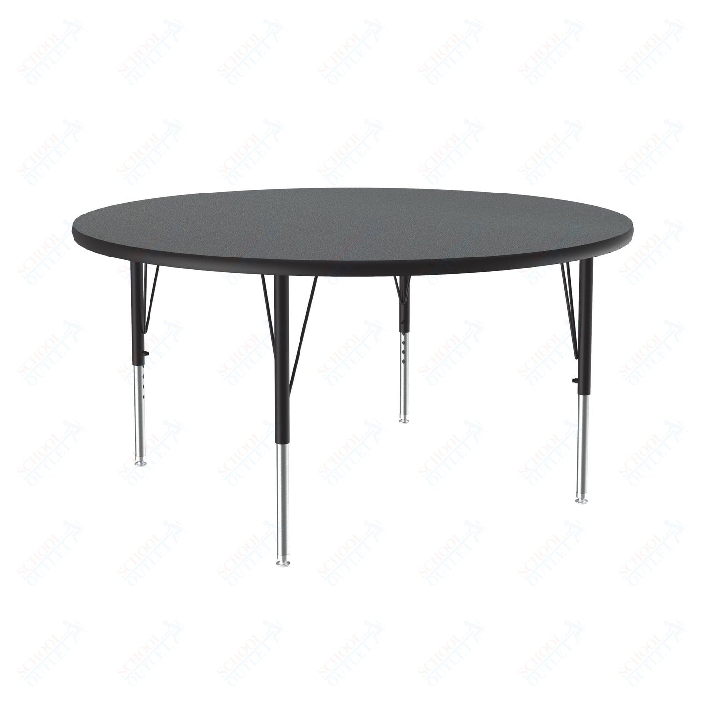 Correll Round Commercial Laminate Top Activity Tables 48"W x 48"L x 19 - 29"H Adjustable Height (COR - A48TF - RND - XX) - SchoolOutlet