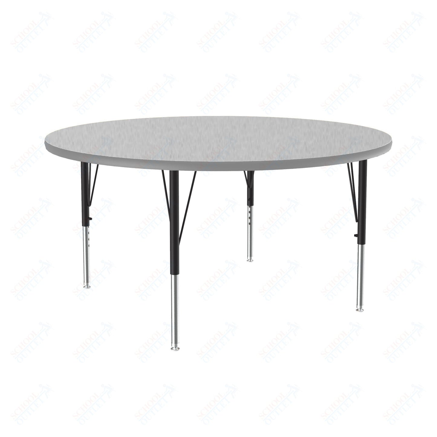 Correll Round Commercial Laminate Top Activity Tables 48"W x 48"L x 19 - 29"H Adjustable Height (COR - A48TF - RND - XX) - SchoolOutlet