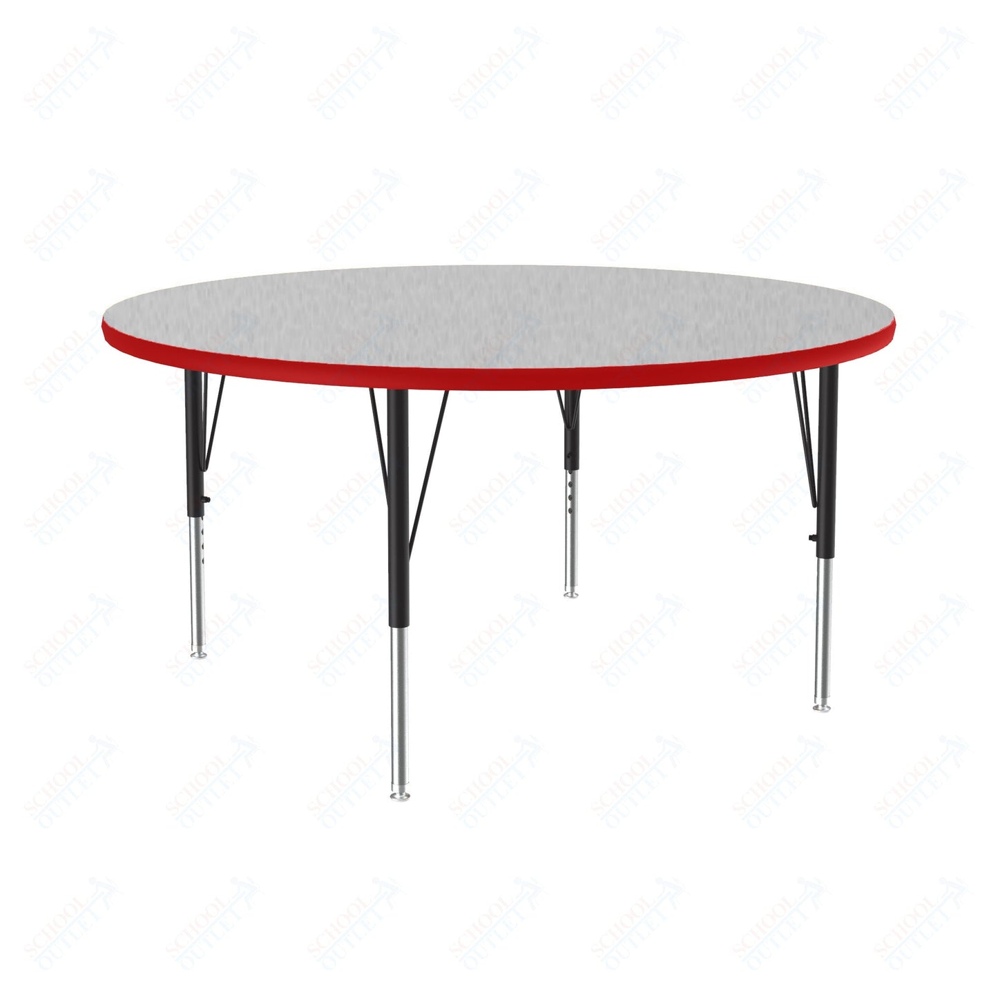 Correll Round Commercial Laminate Top Activity Tables 48"W x 48"L x 19 - 29"H Adjustable Height (COR - A48TF - RND - XX) - SchoolOutlet