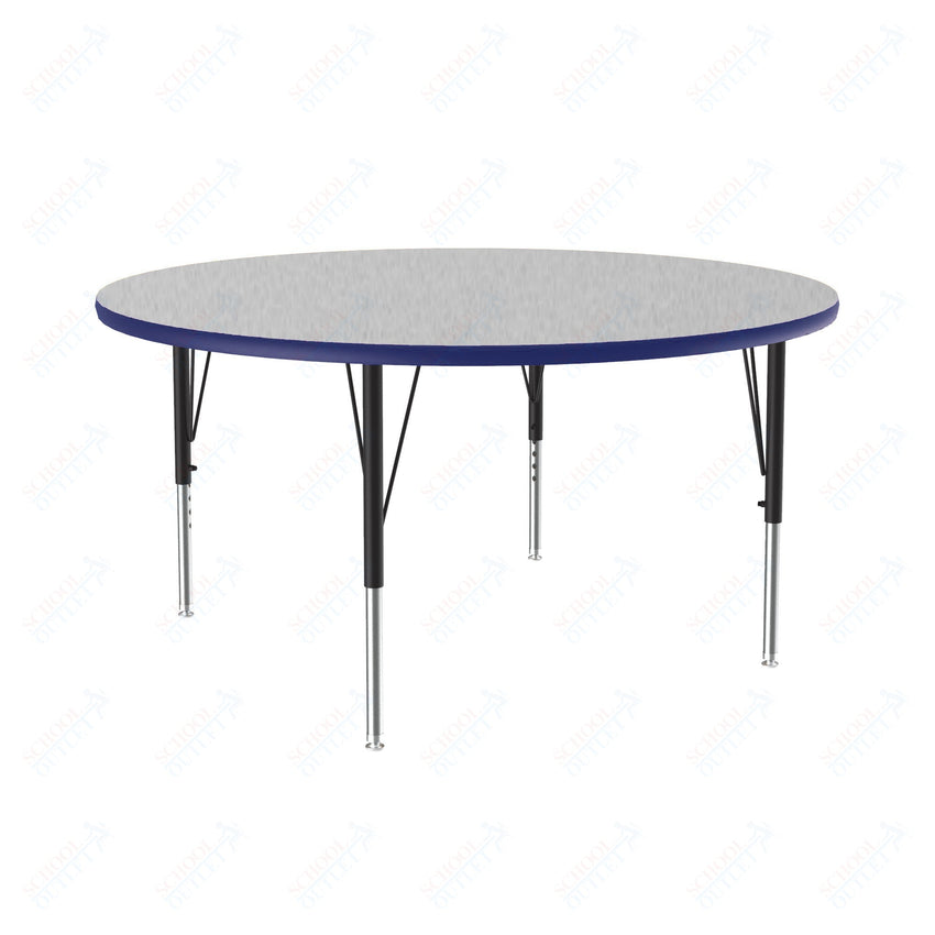 Correll Round Commercial Laminate Top Activity Tables 48"W x 48"L x 19 - 29"H Adjustable Height (COR - A48TF - RND - XX) - SchoolOutlet