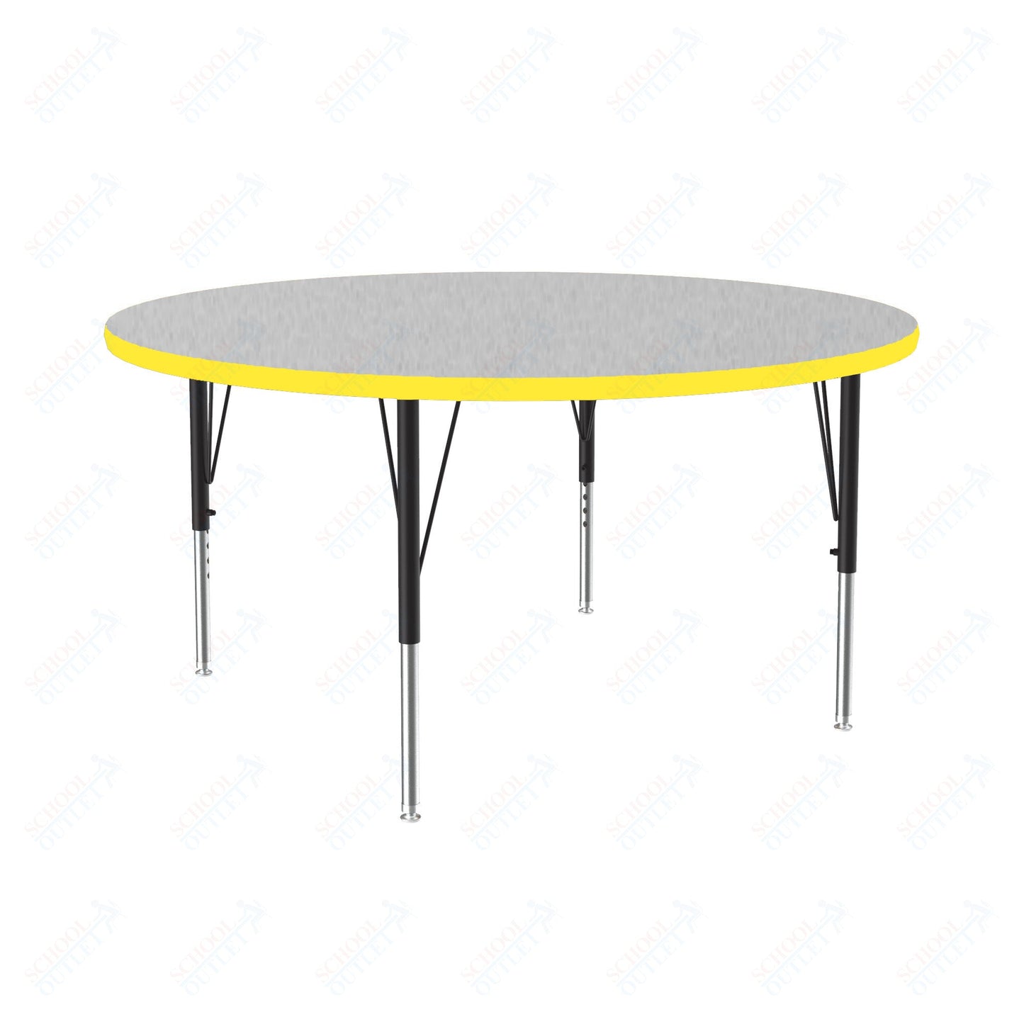 Correll Round Commercial Laminate Top Activity Tables 48"W x 48"L x 19 - 29"H Adjustable Height (COR - A48TF - RND - XX) - SchoolOutlet