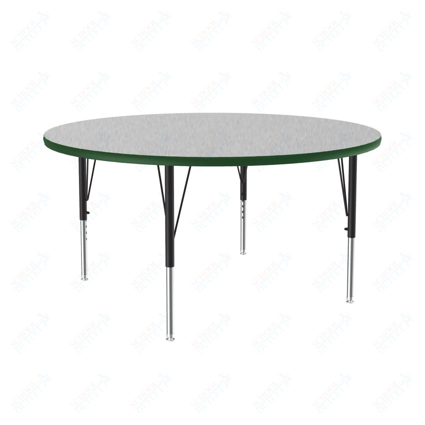 Correll Round Commercial Laminate Top Activity Tables 48"W x 48"L x 19 - 29"H Adjustable Height (COR - A48TF - RND - XX) - SchoolOutlet