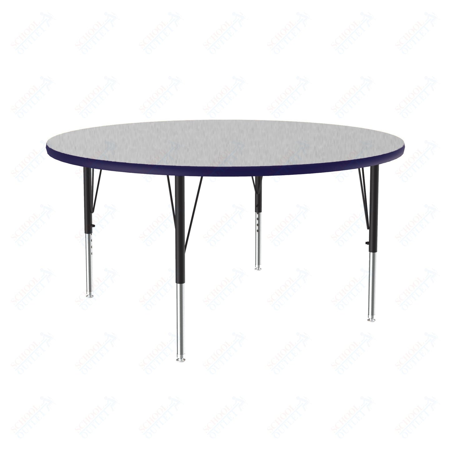 Correll Round Commercial Laminate Top Activity Tables 48"W x 48"L x 19 - 29"H Adjustable Height (COR - A48TF - RND - XX) - SchoolOutlet