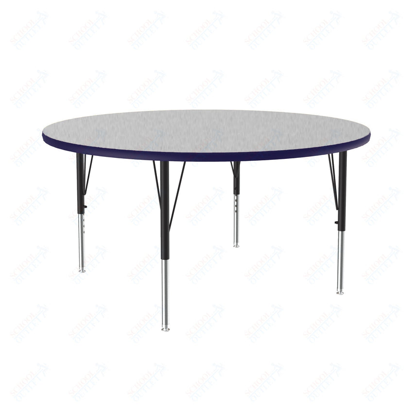 Correll Round Commercial Laminate Top Activity Tables 48"W x 48"L x 19 - 29"H Adjustable Height (COR - A48TF - RND - XX) - SchoolOutlet