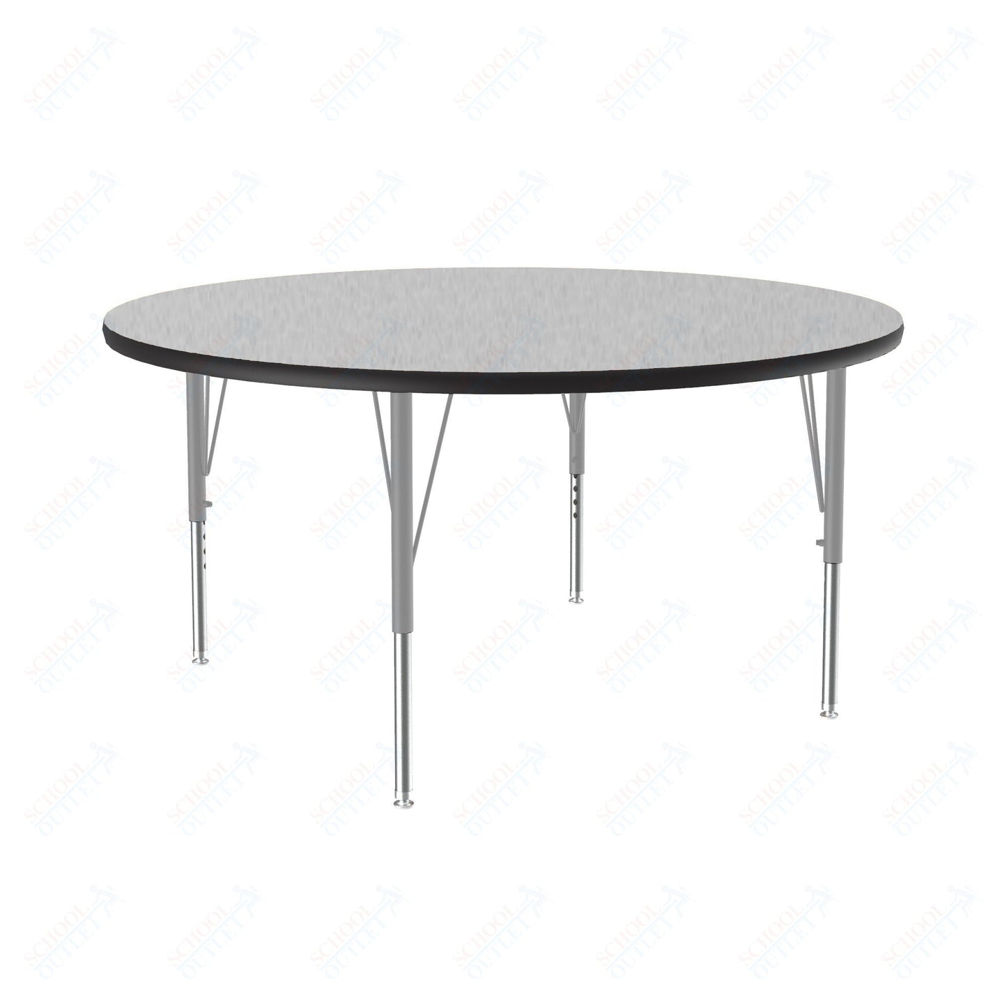 Correll Round Commercial Laminate Top Activity Tables 48"W x 48"L x 19 - 29"H Adjustable Height (COR - A48TF - RND - XX) - SchoolOutlet