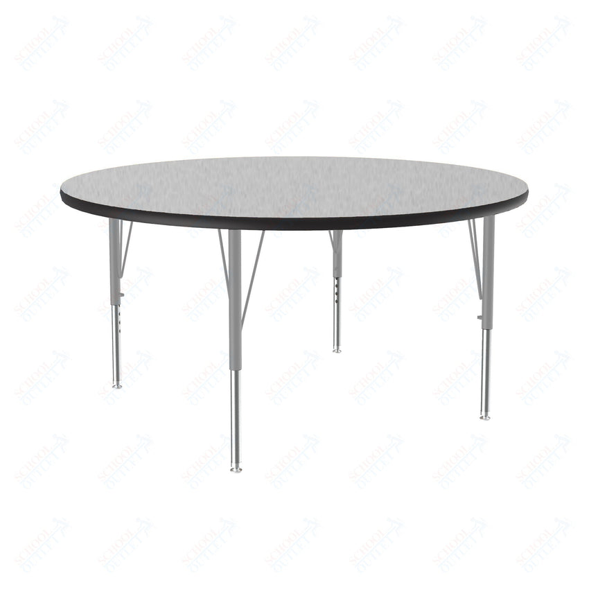 Correll Round Commercial Laminate Top Activity Tables 48"W x 48"L x 19 - 29"H Adjustable Height (COR - A48TF - RND - XX) - SchoolOutlet