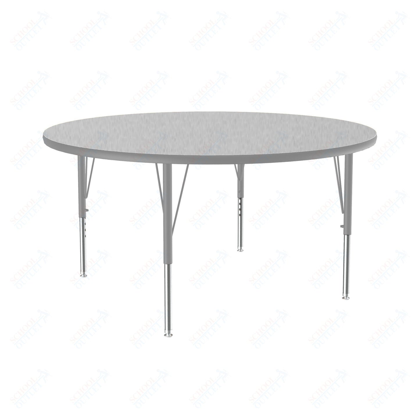 Correll Round Commercial Laminate Top Activity Tables 48"W x 48"L x 19 - 29"H Adjustable Height (COR - A48TF - RND - XX) - SchoolOutlet