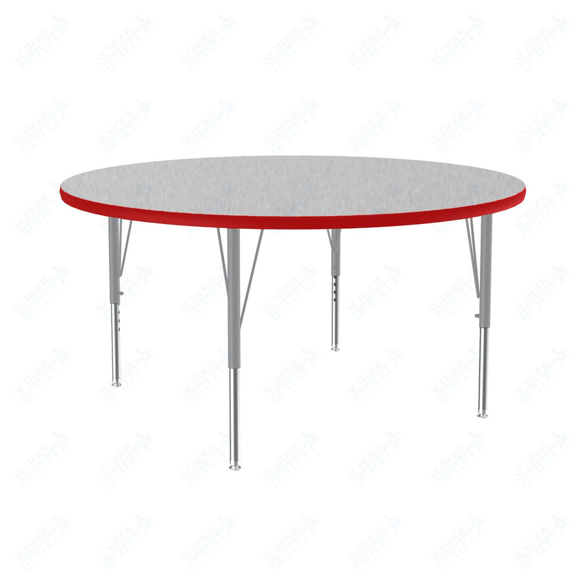 Correll Round Commercial Laminate Top Activity Tables 48"W x 48"L x 19 - 29"H Adjustable Height (COR - A48TF - RND - XX) - SchoolOutlet