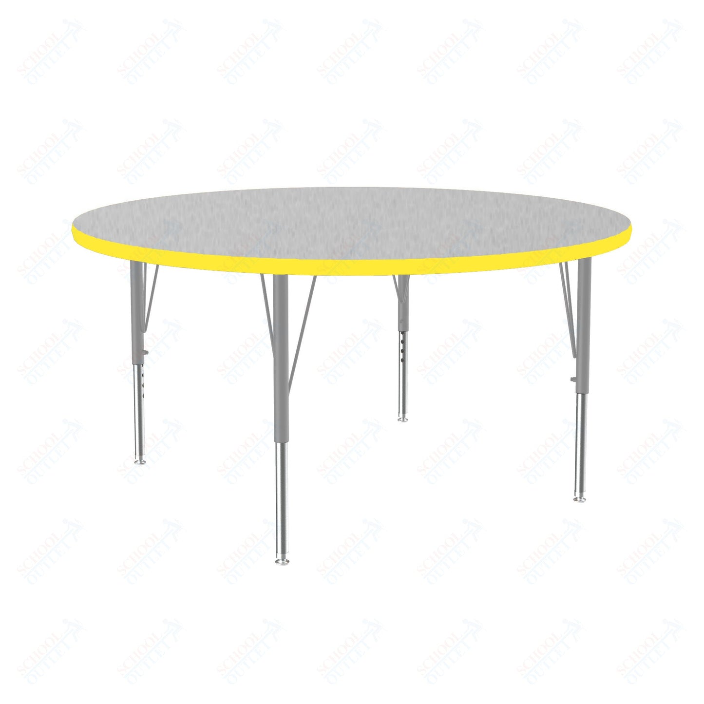 Correll Round Commercial Laminate Top Activity Tables 48"W x 48"L x 19 - 29"H Adjustable Height (COR - A48TF - RND - XX) - SchoolOutlet
